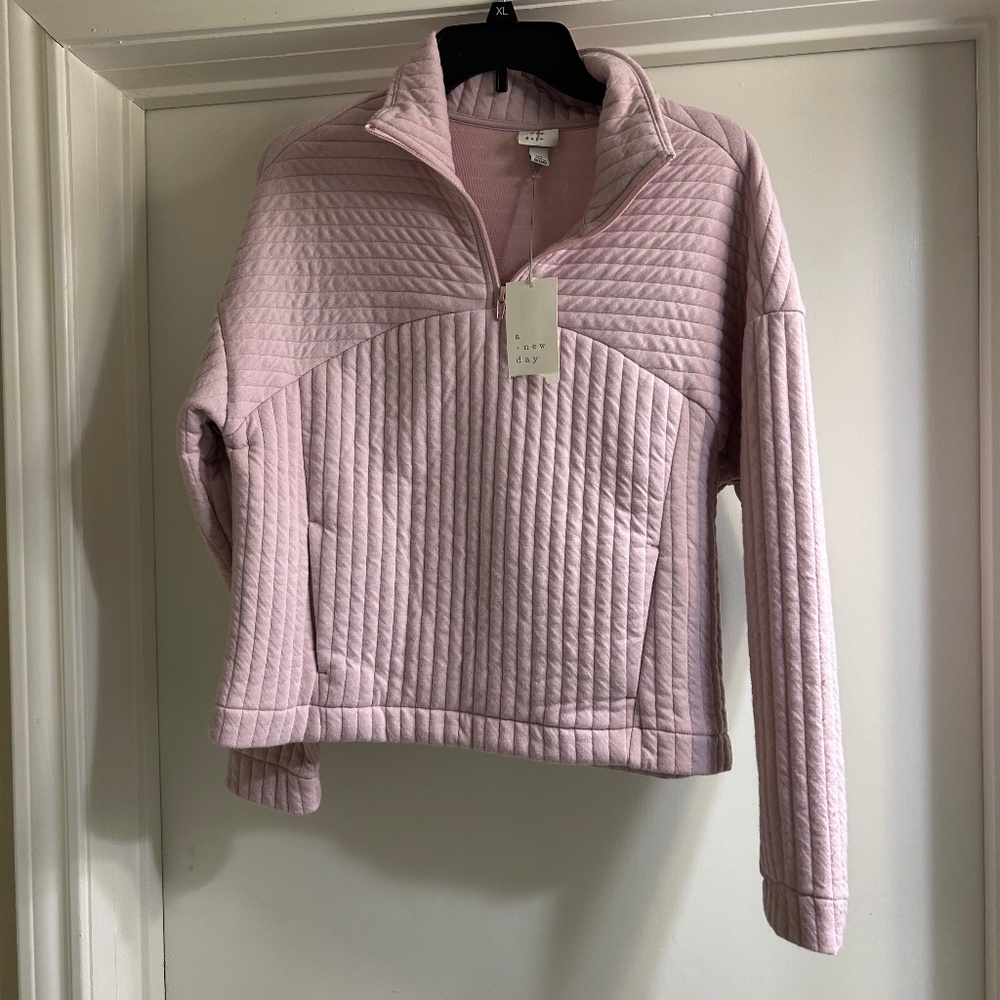 A New Day Pink Quilted Pullover